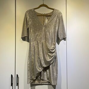 Alice + Olivia Gold Mini Dress